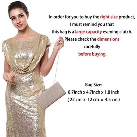 Womens Vintage Envelope Clutch Silver Evening Handbag For Cocktail/Wedding/Party - Picture 4 of 7